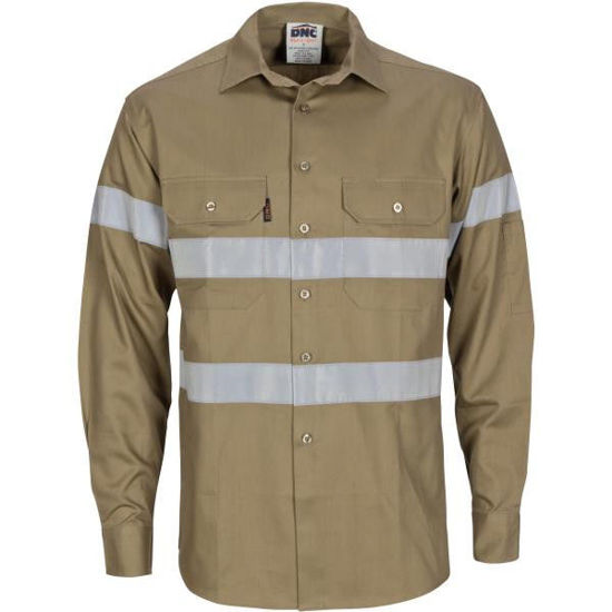 Picture of Dnc Hi-Vis Cool-Breeze Cotton Shirt With Generic Ref. Tape - Long Sleeve 3967
